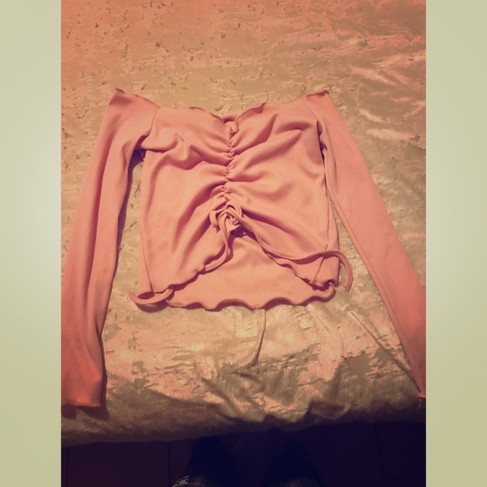 Pink off the shoulder shirt
